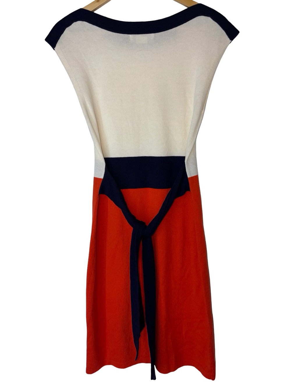 BODEN VERA BELTED KNITTED SWEATER DRESS COLORBLOCK SIZE 4 #0116 - Picture 2 of 5